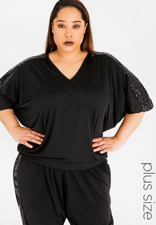 RUFF TUNG - Asanda Sequins Top Black