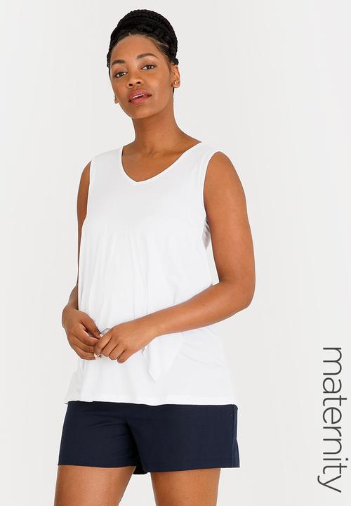 edit Maternity - V-neck Nursing Top White