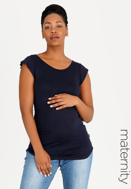 Cherry Melon - Flutter Sleeve Top Navy