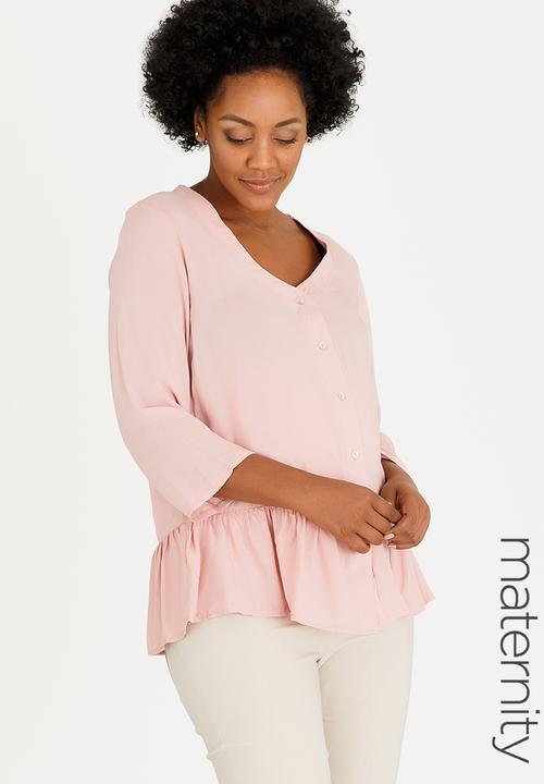 edit Maternity - V-neck Shirt Pale Pink