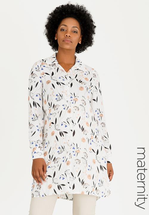 edit Maternity - Longer Length Chiffon Shirt Floral