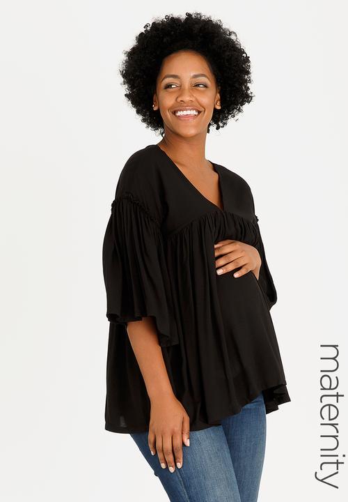 edit Maternity - Flowy Boho Top Black
