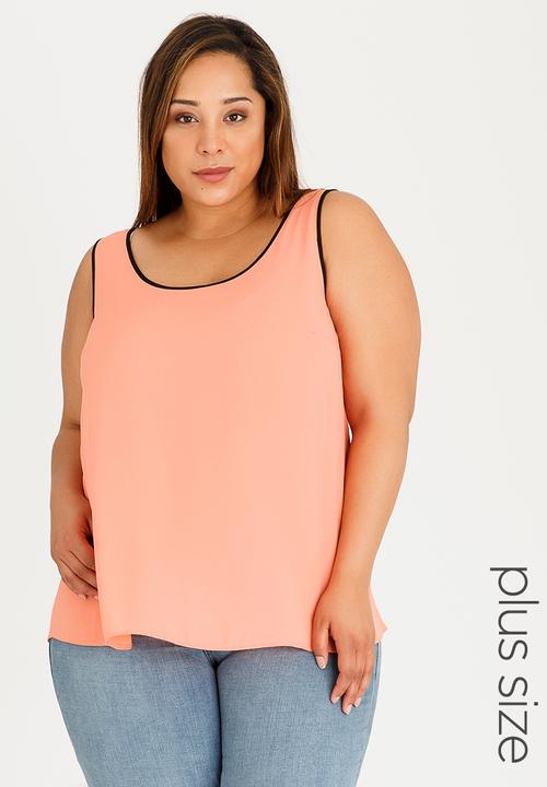 edit Plus - Sleeveless Blouse Coral