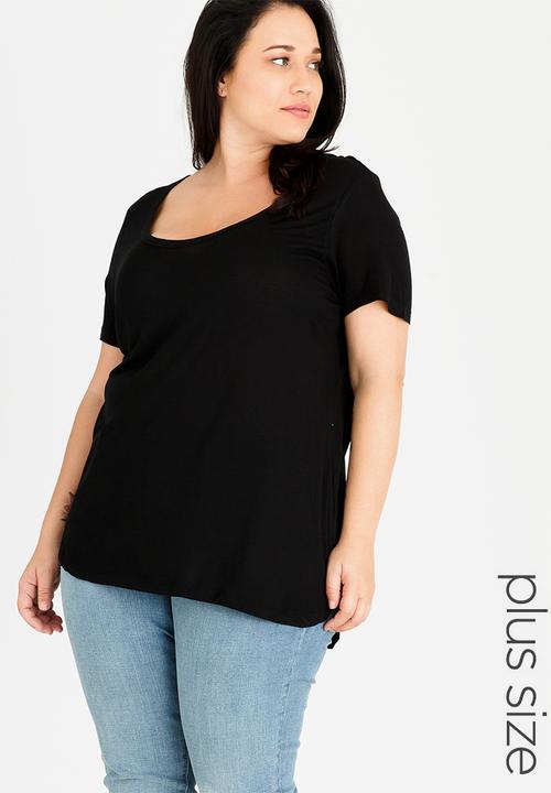 Brave Soul - Perrie Scoop Neck T-shirt Black