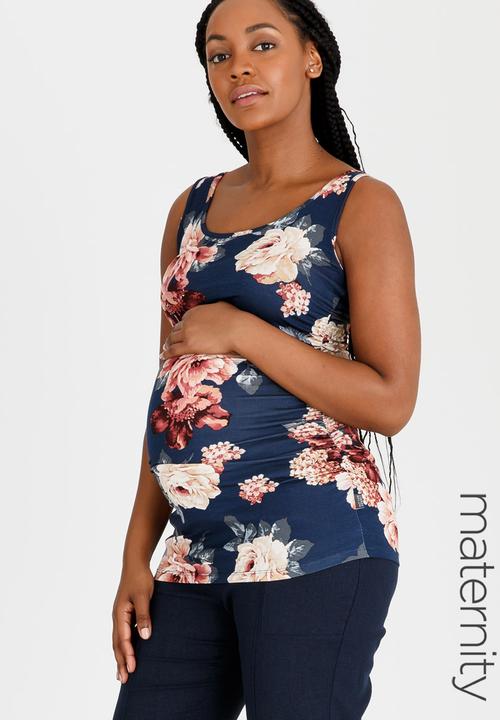 Cherry Melon - Printed Tank with Side Detail Floral