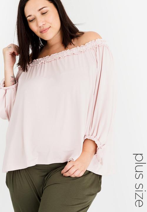Slick - Daria Off the Shoulder Top Pale Pink