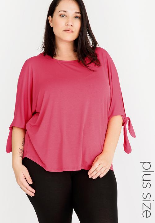 Slick - Rachel Tie Sleeve Top Coral