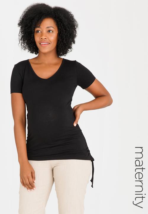 edit Maternity - Drawstring Top Black
