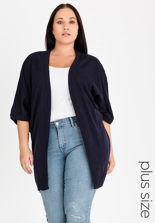 edit Plus - Throw-over Cardi Navy
