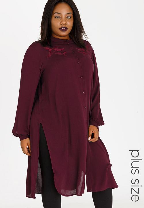 Marique Yssel - Judy Shirt Tunic with Embroidery Burgundy