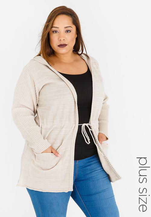 edit Plus - Hooded Knit Stone