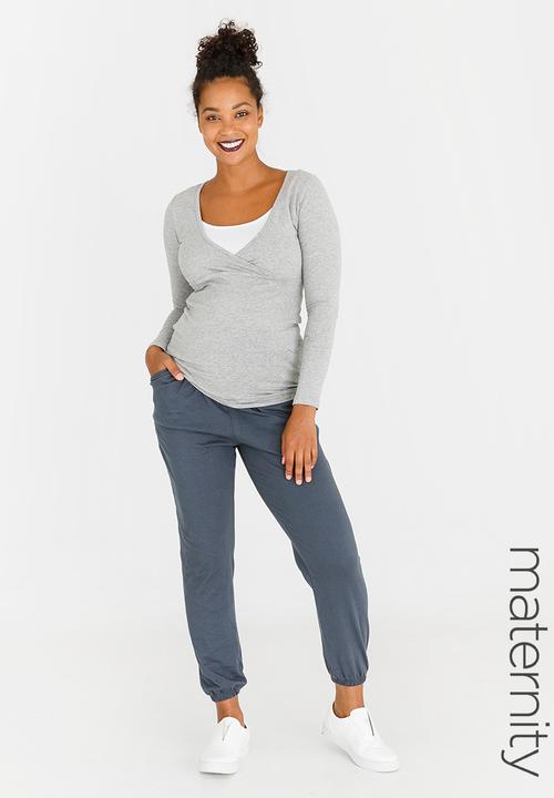 Maternity Joggers With Pockets Charcoal Edit Maternity Bottoms