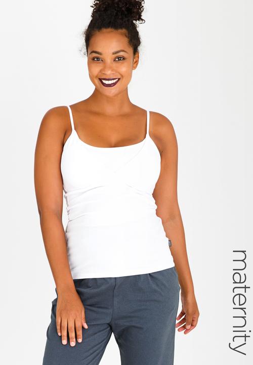 Cherry Melon - Basic Cross Over Feeding Cami White