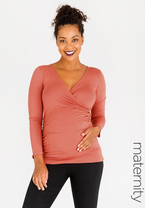 Cherry Melon - Longsleeve Wrap Top Rust
