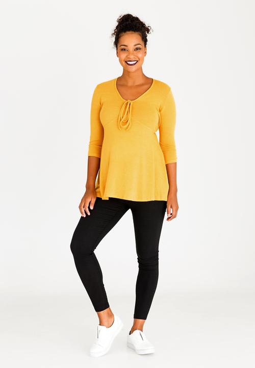 Cherry Melon - V-neck Skater Top Yellow