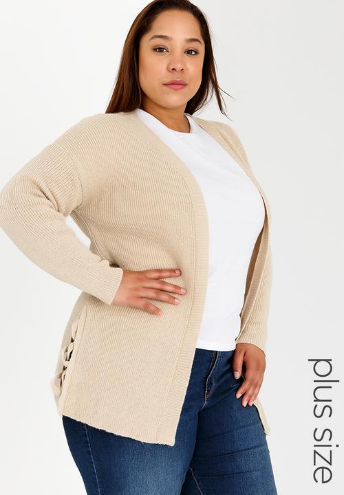 STYLE REPUBLIC PLUS - Jersey with Side Criss-cross Detail Beige