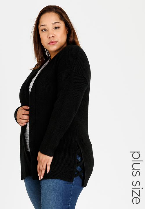 STYLE REPUBLIC PLUS - Jersey with Side Criss-cross Detail Black