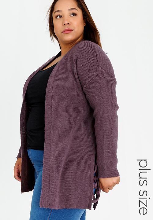 STYLE REPUBLIC PLUS - Jersey with Side Criss-cross Detail Mid Purple