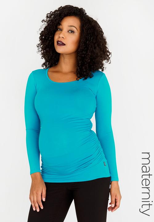 Cherry Melon - Longsleeve Side Detail Tee Turquoise