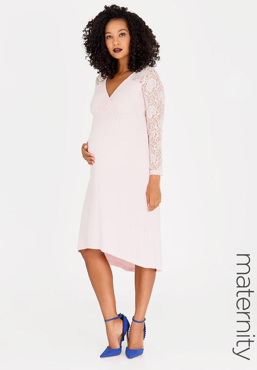 Lace Overlay Dress Pale Pink Edit Maternity Dresses Jumpsuits
