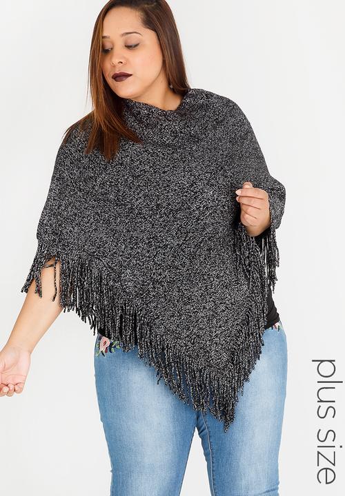 Joy Collectables - Metallic-effect Poncho Black