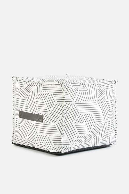 Hatch ottoman - grey & white
