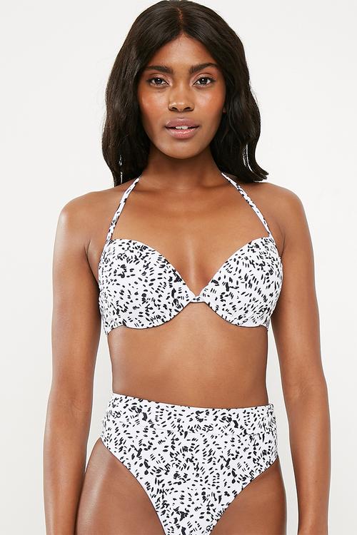 Animal underwired top mix and match - white & black 