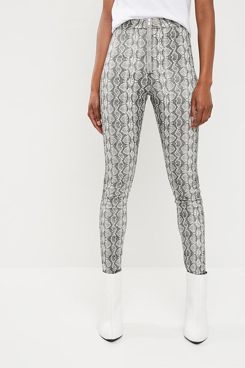 Vice highwaisted snake print skinny jean - grey