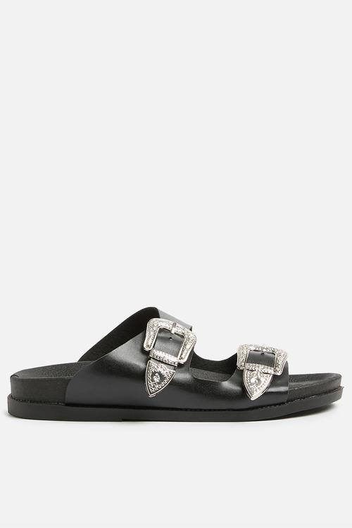 Western double buckle jelly - black