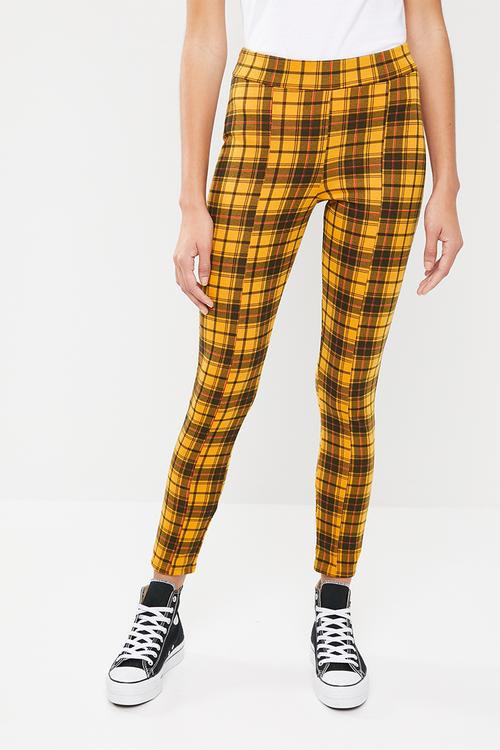 Check trouser - mustard