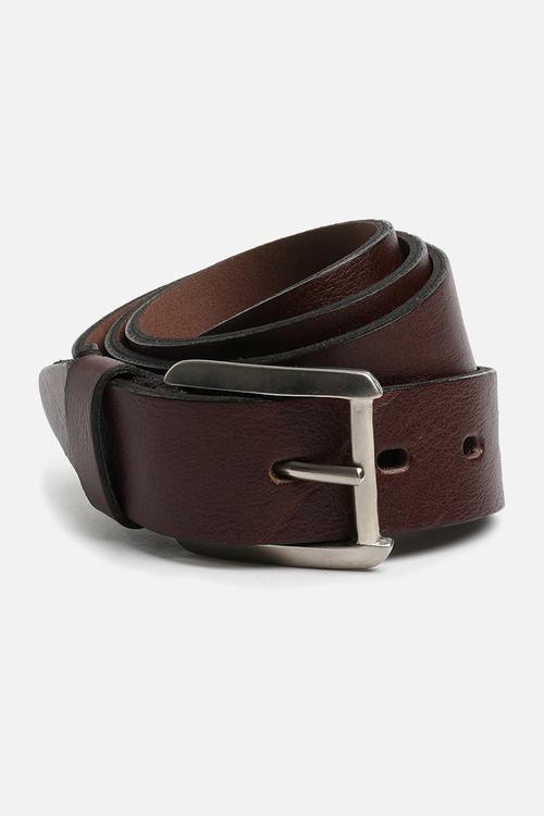 Xavier-basic leather belt-brown