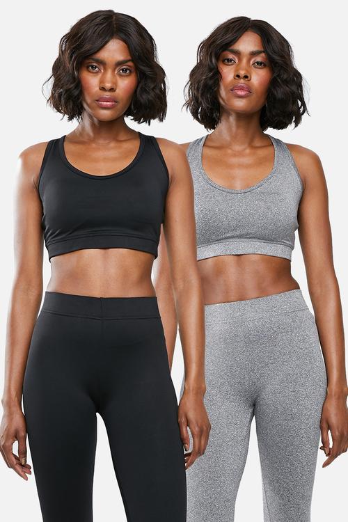 Core bra 2 pack - black & grey 