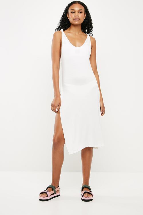 Sleeveless midi cover up - white