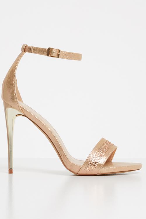 Ankle strap heels - rose gold