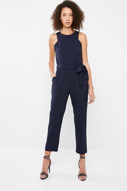 Jumpsuit with tapered cuff - navy 