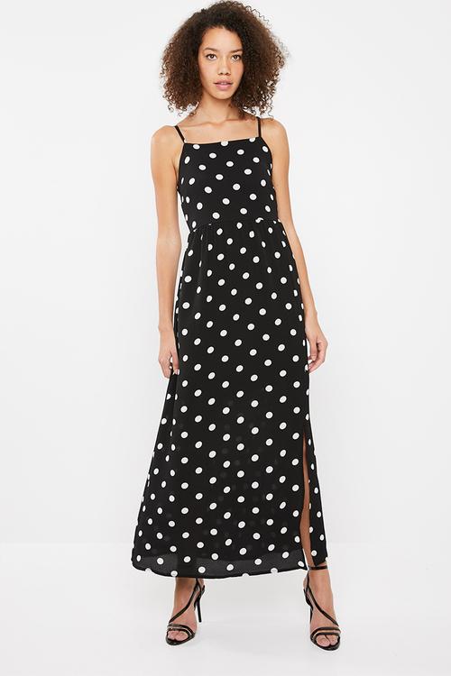 Spot maxi dress - black & white
