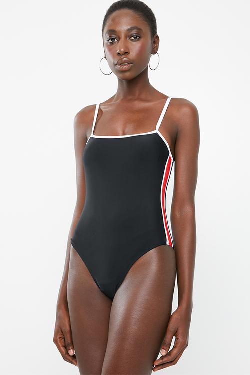 Retro one piece swimsuit - black