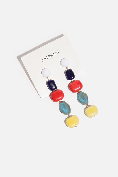 Stone drop earrings - multi