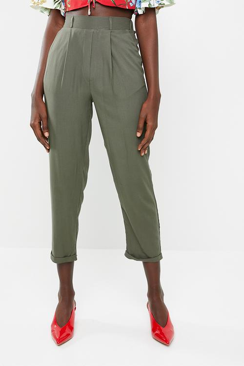 Soft tapered pants - olive