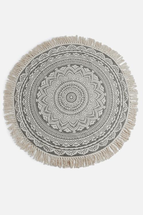 Malena mandala printed rug - grey