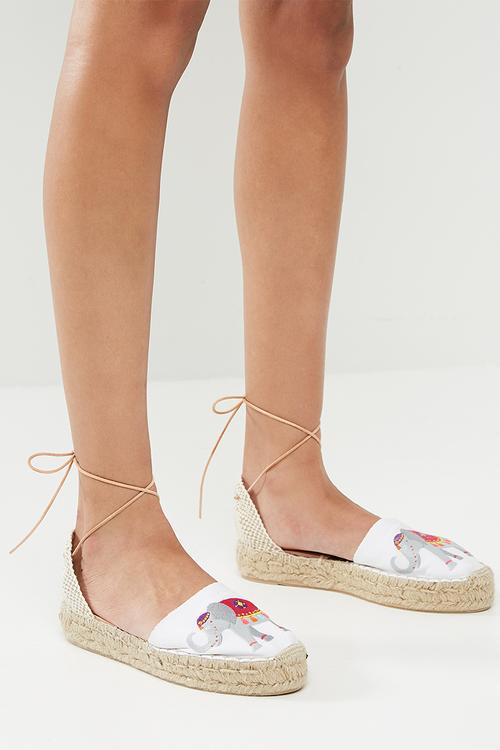 Embroidered Espadrille - white 