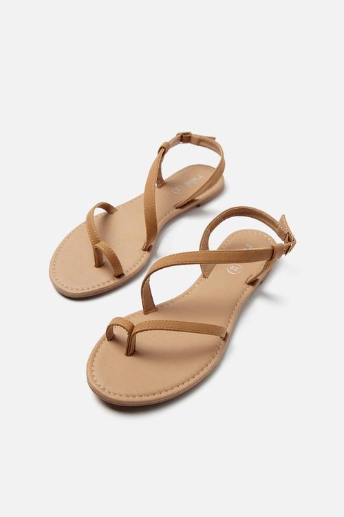 Everyday annie asymmetric sandal - tan