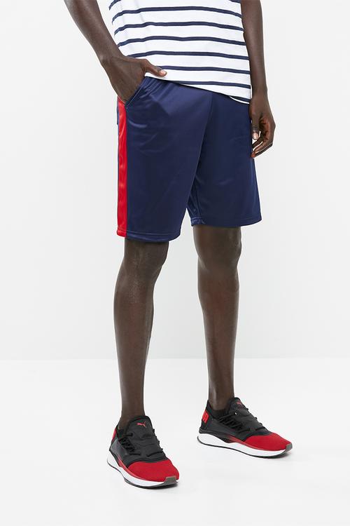 Tricot side stripe short - navy & red