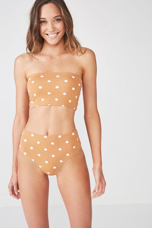 Highwaisted full bikini bottom - tan