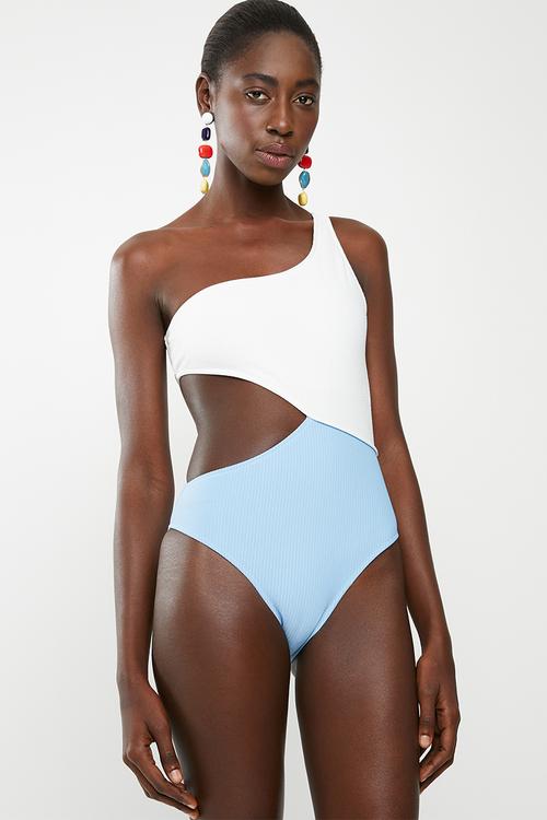 Asymmetrical one piece - blue