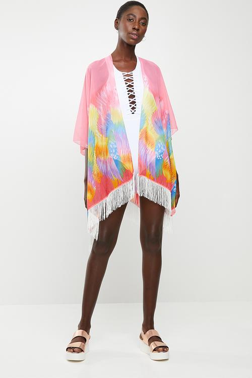 Starburst kimono mid - pink