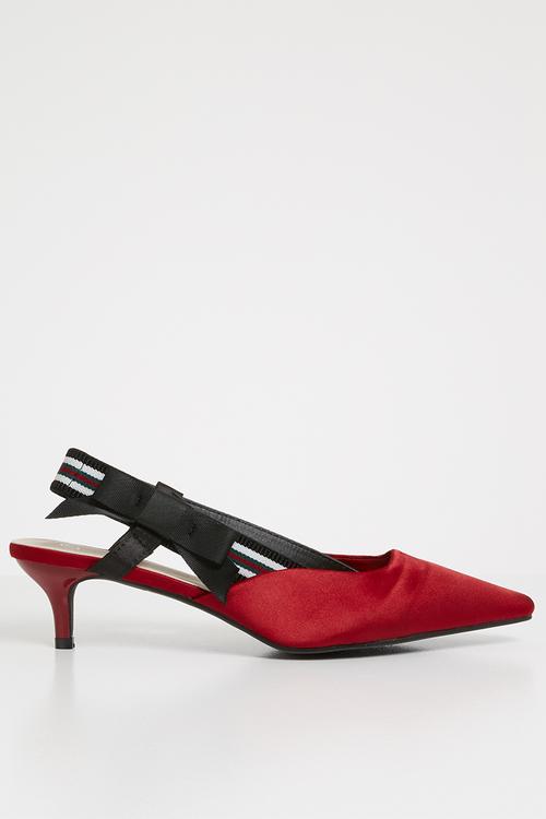 Slingback kitten heels - red