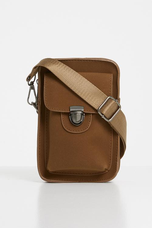 Bryson cross body faux suede - tan