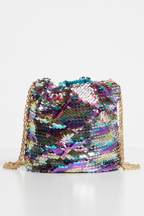 Mini sequin drawstring bag - multi
