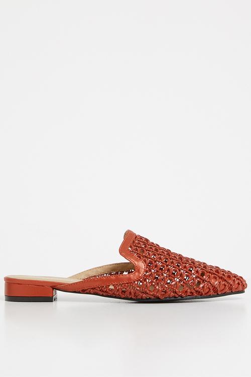 Woven push-in mule - brown